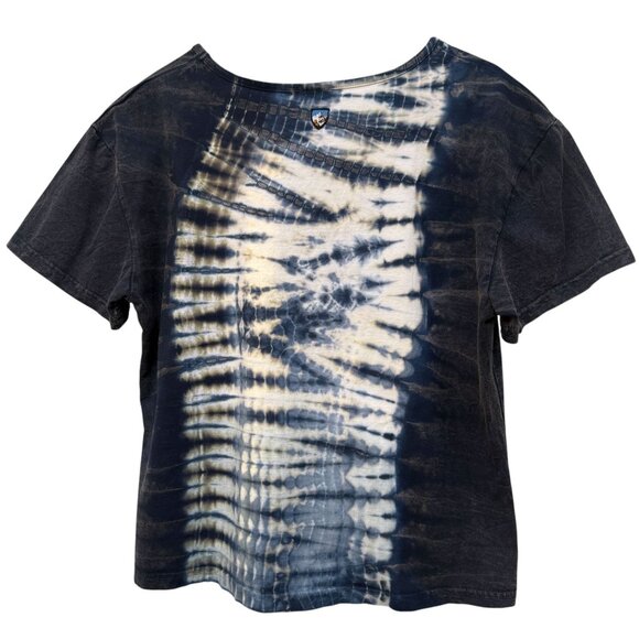 KUHL Tie Dye Tee M/L Short Sleeve Blue Womens Top Cropped Boho Outdoors - Picture 5 of 8